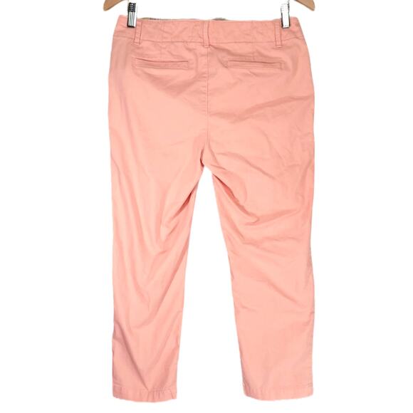 ANN TAYLOR LOFT PEACH PANT BUTTON ZIP CLOSURE THE SLIM PETITE SIZE 2P COTTON - Picture 2 of 5